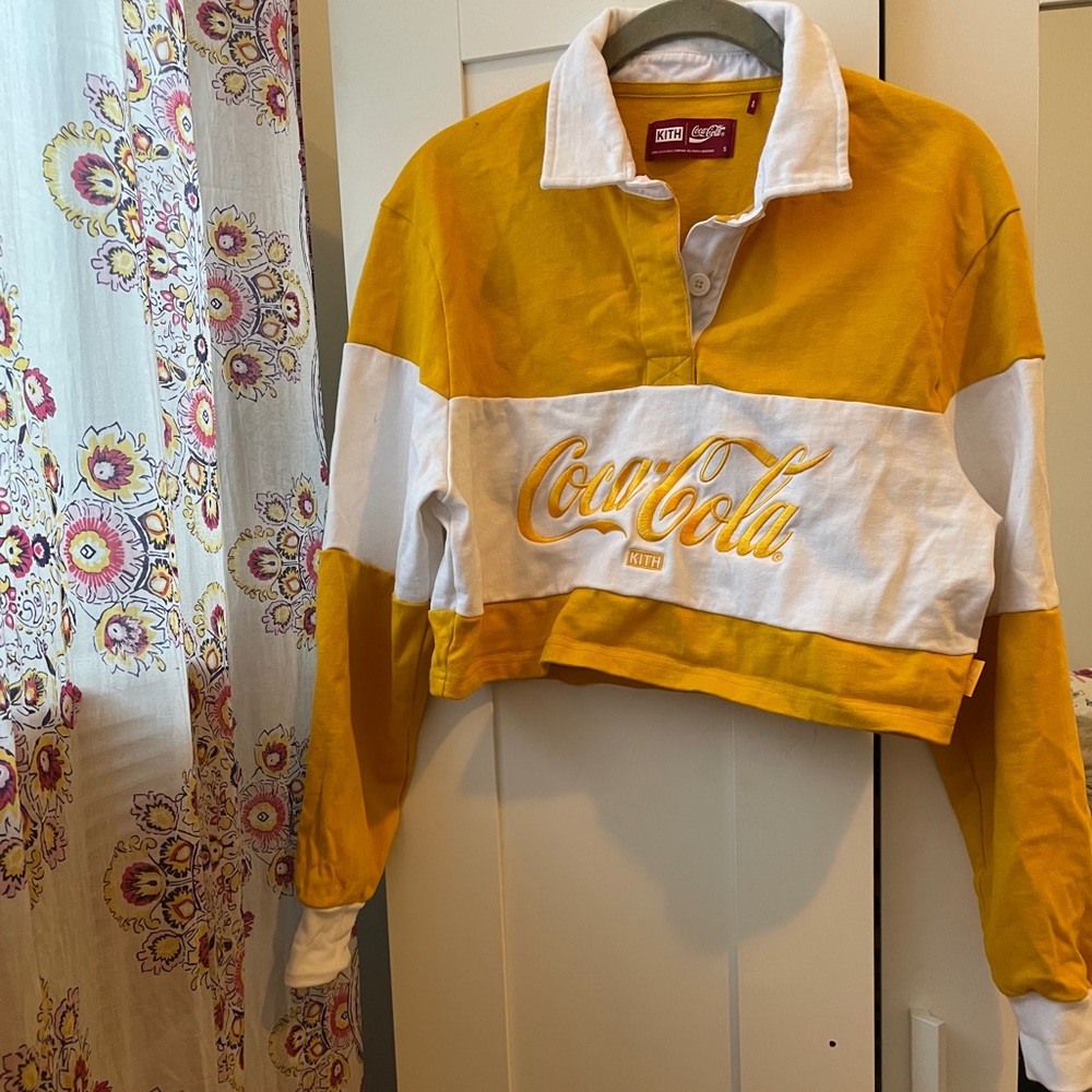 KITH x Coca-Cola cropped long sleeve polo